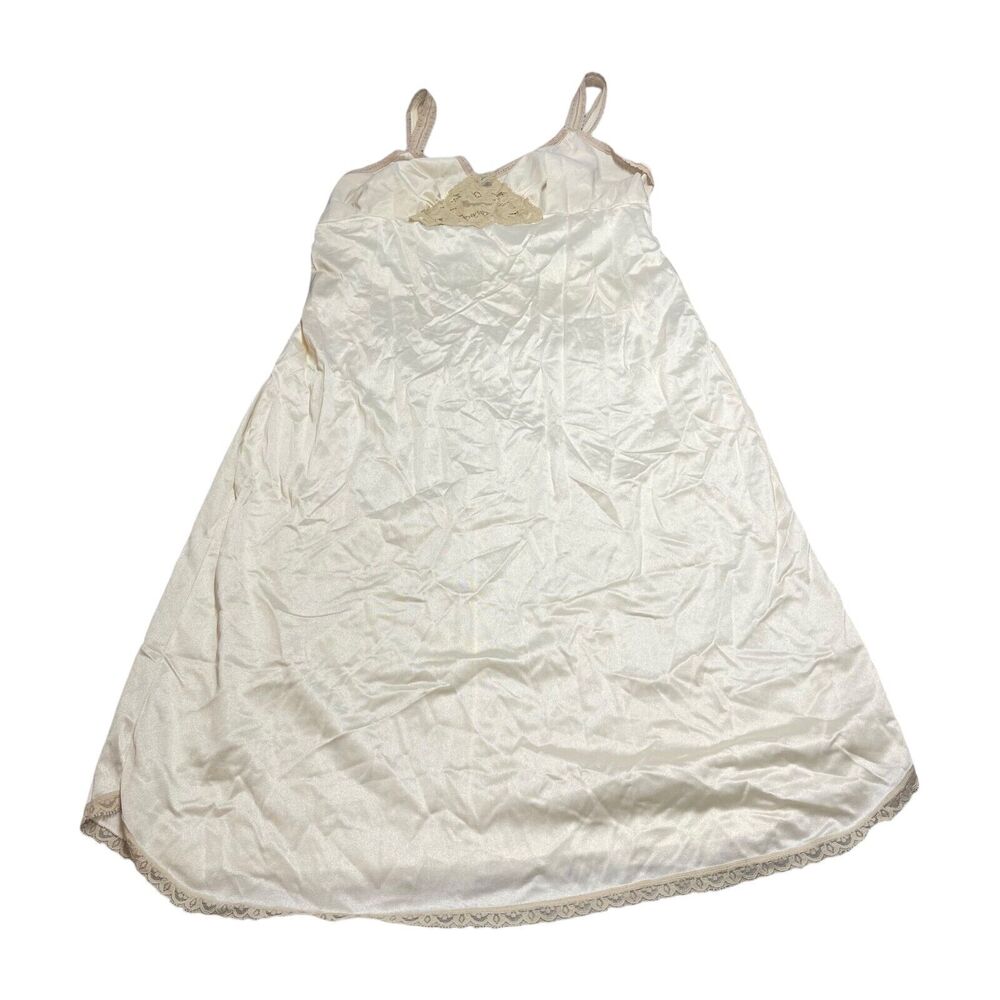 Women's Slip Dress Ivory Sleeveless Spaghetti Strap Feminine Lace Trim Pullover